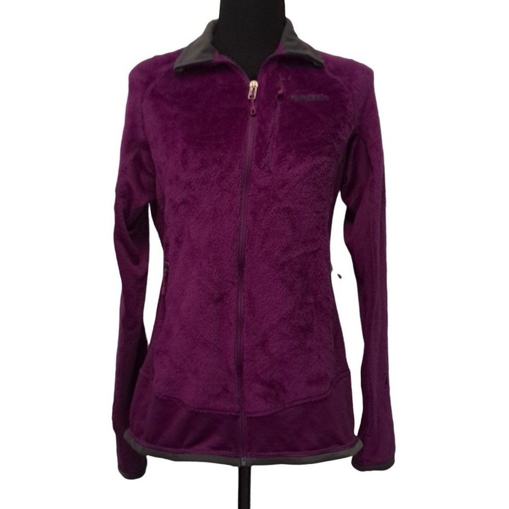 Patagonia Womens Purple Long Sleeve Mock Neck Fleece Zipper Jacket Size Medium